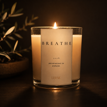 LLWALE Breathe candle lit at night variant 2