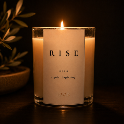 LLWALE Rise candle lit at night variant 2